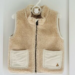 GAP Teddy Bear Fleece Vest with Cream Pockets